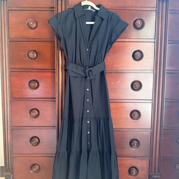 Black cap sleeve Veronica Beard Dress - Picture 6 of 7